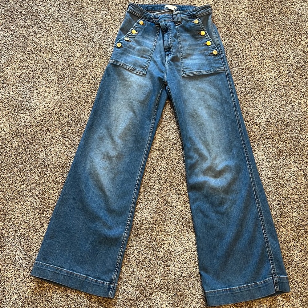 Women’s wide leg high rise jeans